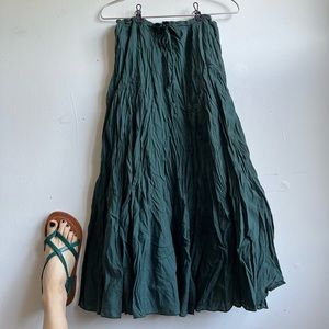 SOLD - Bohemian midi skirt, teal/dark green
